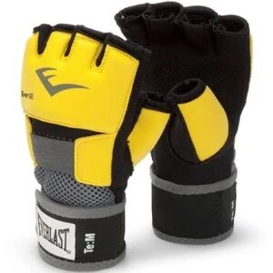 Everlast Evergel Hand Wraps Yellow and Black Gloves size Large New
